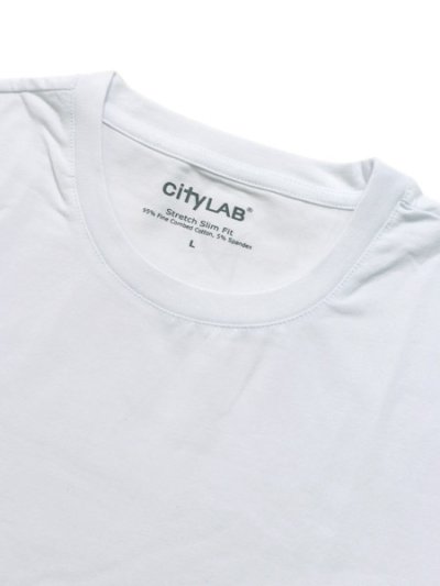 画像3: CITY LAB STRETCH SLIM FIT CREW NECK TEE-WHITE