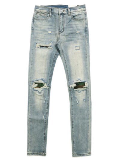 画像1: 【送料無料】mnml X204 CAMO STRETCH DENIM BLUE
