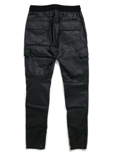 画像2: 【送料無料】mnml CARGO DRAWCORD PANTS WAXED BLACK