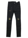 【送料無料】mnml X204 CAMO STRETCH DENIM BLACK