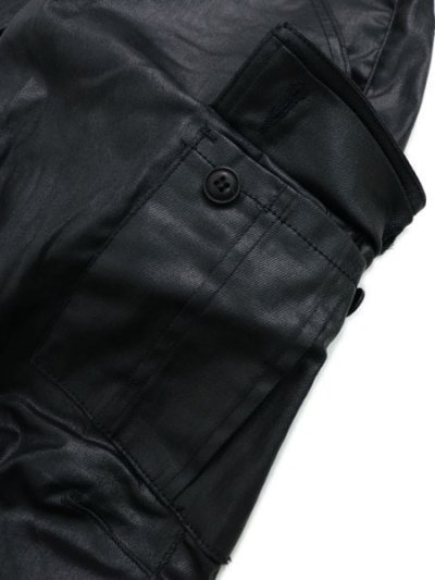 画像5: 【送料無料】mnml CARGO DRAWCORD PANTS WAXED BLACK