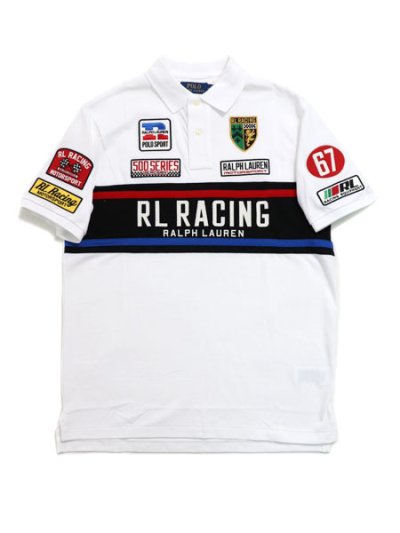 画像1: 【送料無料】POLO RALPH LAUREN CUSTOM SLIM FIT MESH RL RACING POLO