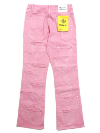 画像2: 【送料無料】GUAPI FRENCH ROSE POCKETS FLARED DENIM