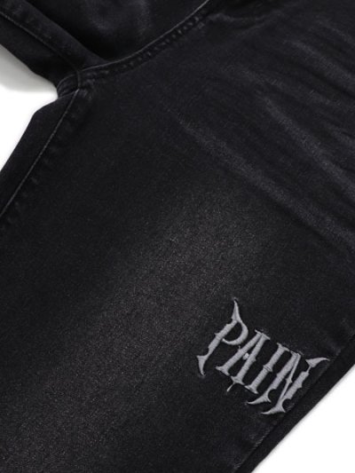 画像7: 【送料無料】PAIN LAB WASHED BLACK STACKED DENIM