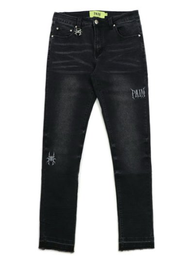 画像1: 【送料無料】PAIN LAB WASHED BLACK SKINNY DENIM