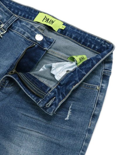 画像4: 【送料無料】PAIN LAB AQUA BLUE SKINNY DENIM