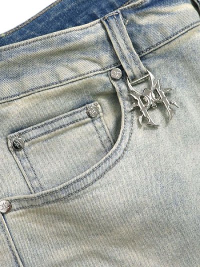 画像6: 【送料無料】PAIN LAB BLUE FADE SKINNY DENIM