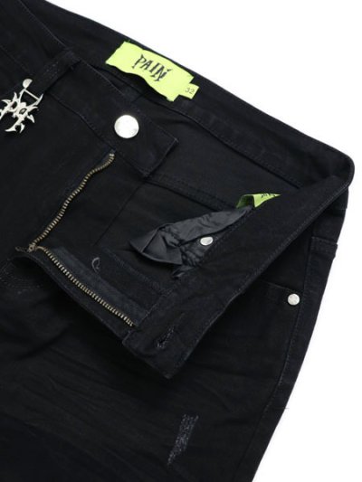画像4: 【送料無料】PAIN LAB JET BLACK SKINNY DENIM