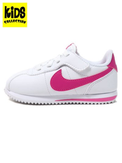 画像1: 【KIDS】NIKE CORTEZ EASYON TD WHITE/LASER FUCHSIA