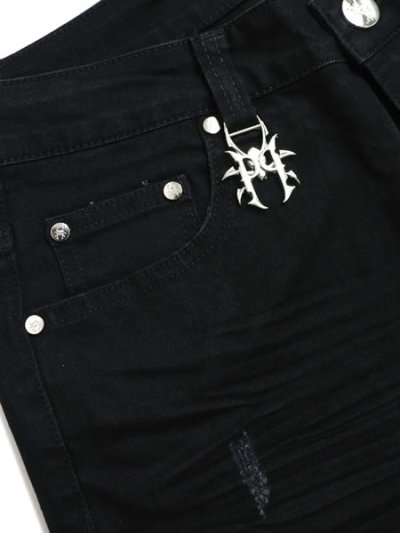 画像6: 【送料無料】PAIN LAB JET BLACK SKINNY DENIM