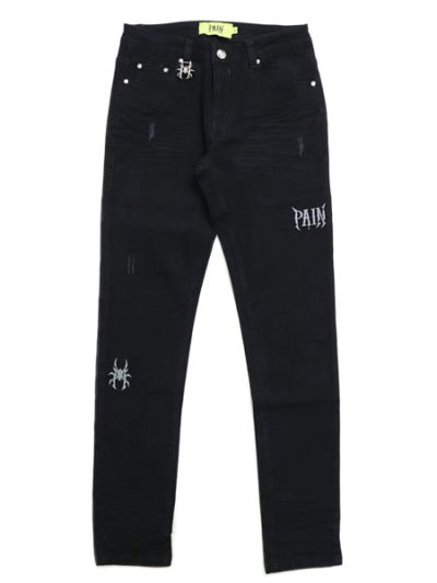 画像1: 【送料無料】PAIN LAB JET BLACK SKINNY DENIM