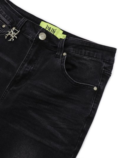 画像3: 【送料無料】PAIN LAB WASHED BLACK STACKED DENIM