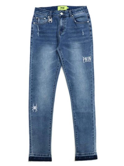 画像1: 【送料無料】PAIN LAB AQUA BLUE SKINNY DENIM