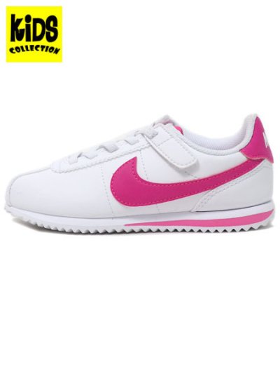 画像1: 【KIDS】NIKE CORTEZ EASYON PS WHITE/LASER FUCHSIA