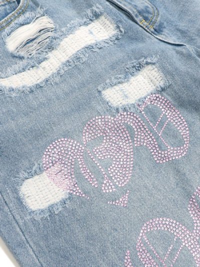 画像7: 【送料無料】EVOL BY FUTURE EVOL HEARTS DENIM SHORT LIGHT WASH DENIM