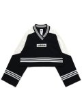 【送料無料】ADIDAS WMNS BLOCKING CREWNECK SWEAT-BLK/OFF WHT