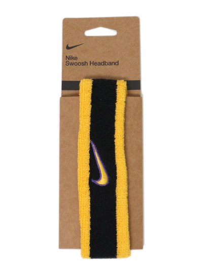 画像1: NIKE SWOOSH CLASSIC HEAD BAND-BLACK/UGOLD/CPUL