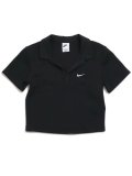 NIKE WMNS NSW ESSNTL SS POLO CRP TOP-BLK/WHT