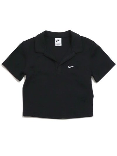 画像1: NIKE WMNS NSW ESSNTL SS POLO CRP TOP-BLK/WHT