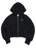 NIKE WMNS PHNX FLC CROP FZ HDY-BLACK/SAIL