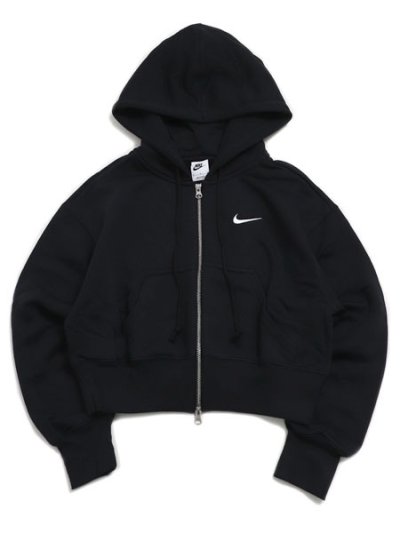 画像1: NIKE WMNS PHNX FLC CROP FZ HDY-BLACK/SAIL