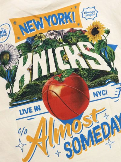 画像4: 【送料無料】ALMOST SOMEDAY NBA NEW YORK KNICKS TEE CREAM