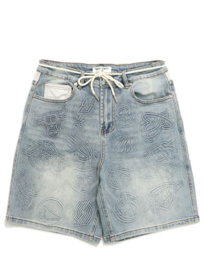 画像1: 【送料無料】ALMOST SOMEDAY NBA CONFERENCE JORTS WASHED BLUE