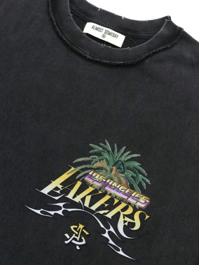 画像3: 【送料無料】ALMOST SOMEDAY NBA LOS ANGELES LAKERS TEE VINTAGE BLACK