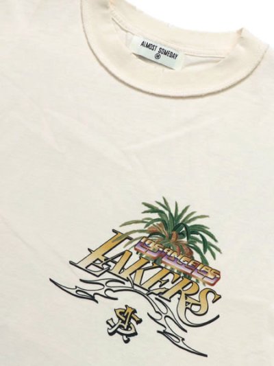 画像3: 【送料無料】ALMOST SOMEDAY NBA LOS ANGELES LAKERS TEE CREAM