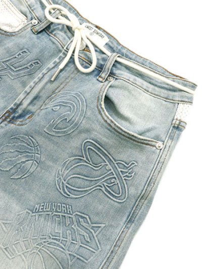画像3: 【送料無料】ALMOST SOMEDAY NBA CONFERENCE JORTS WASHED BLUE