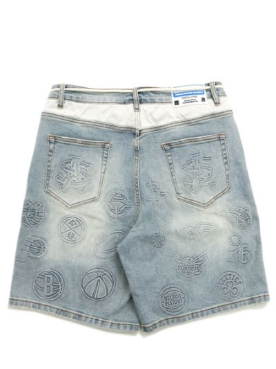画像2: 【送料無料】ALMOST SOMEDAY NBA CONFERENCE JORTS WASHED BLUE