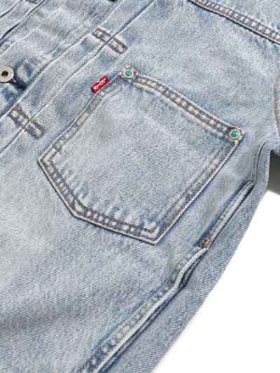 画像4: 【送料無料】LEVI'S TYPE I TRUCKER-TURQUOISE RIVET