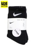 【KIDS】NIKE CHILD NIKE BACIS PACK CREW 3PK-BLACK