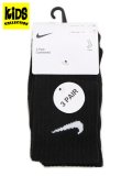 【KIDS】NIKE YTH NIKE BACIS PACK CREW 3PK-BLACK
