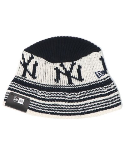 画像1: NEW ERA KNIT BUCKET YANKEES NAVY/CHROME