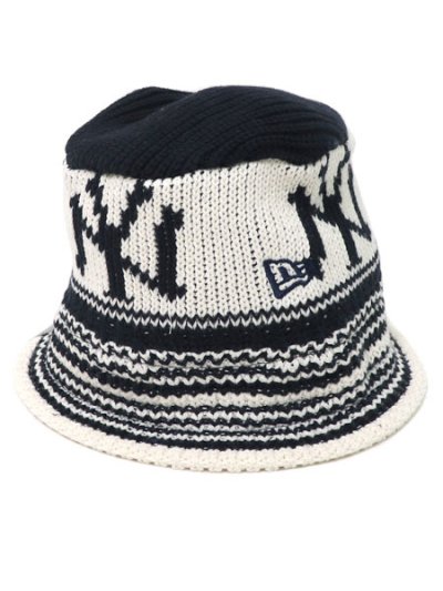 画像2: NEW ERA KNIT BUCKET YANKEES NAVY/CHROME