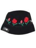 NEW ERA KNIT BUCKET ROSE BLACK