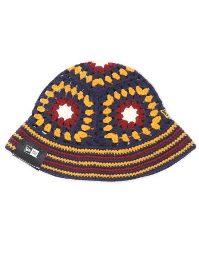 画像6: NEW ERA CROCHET KNIT BUCKET NAVY/YEL/CHROME/RED