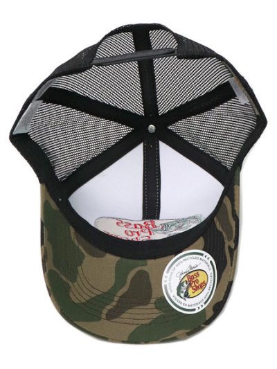 画像5: BASS PRO SHOPS EMB LOGO TWILL TRUCKER CAP WH/BK/GRN CAMO