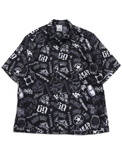 画像1: 【送料無料】Rap Attack RAPPER'S TATTOO HALF SLEEVE SHIRT BLACK