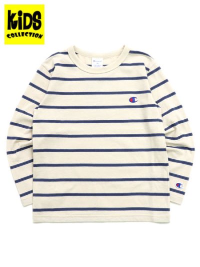 画像1: 【KIDS】CHAMPION KIDS BORDER L/S TEE-IVORY