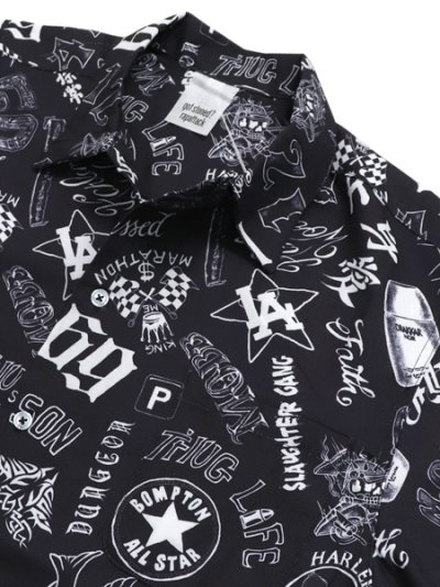 画像3: 【送料無料】Rap Attack RAPPER'S TATTOO HALF SLEEVE SHIRT BLACK