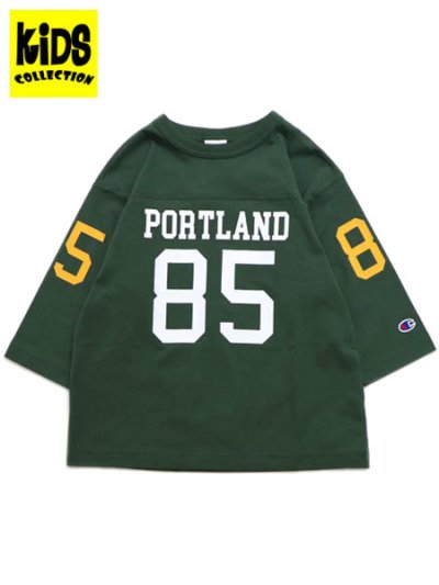 画像1: 【KIDS】CHAMPION KIDS FOOTBALL TEE-MOSS GREEN