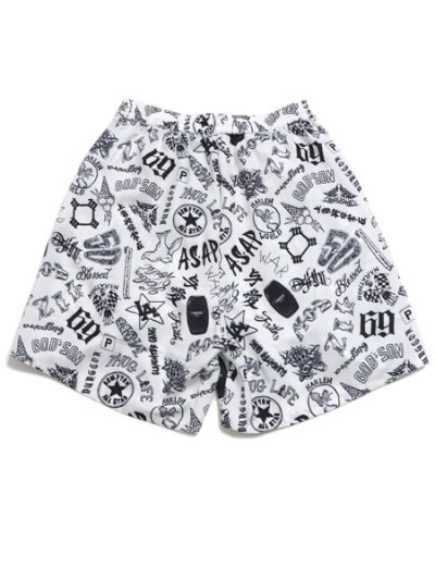 画像2: 【送料無料】Rap Attack RAPPER'S TATTOO SHORTS WHITE