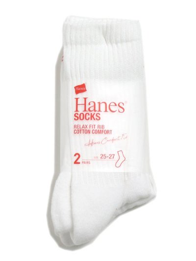 画像1: Hanes 2P HALF PILE CREW SOCKS