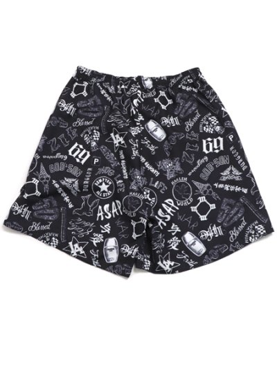 画像2: 【送料無料】Rap Attack RAPPER'S TATTOO SHORTS BLACK