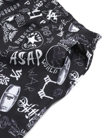 画像4: 【送料無料】Rap Attack RAPPER'S TATTOO SHORTS BLACK