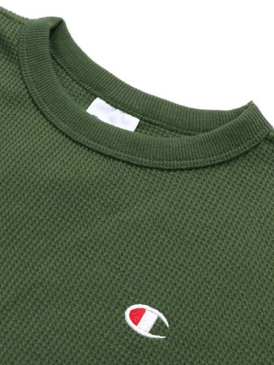 画像3: 【KIDS】CHAMPION KIDS US COTTON WAFFLE L/S TEE-OLIVE
