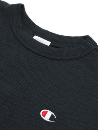 画像3: 【KIDS】CHAMPION KIDS US COTTON WAFFLE L/S TEE-BLACK
