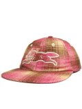 ICECREAM APPLIQUE LOGO FLANNEL CHECK CAP BRN/PNK